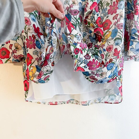 ELIE TAHARI Floral Ruffle 3/4 Bell Sleeve Blouse - Picture 3 of 9